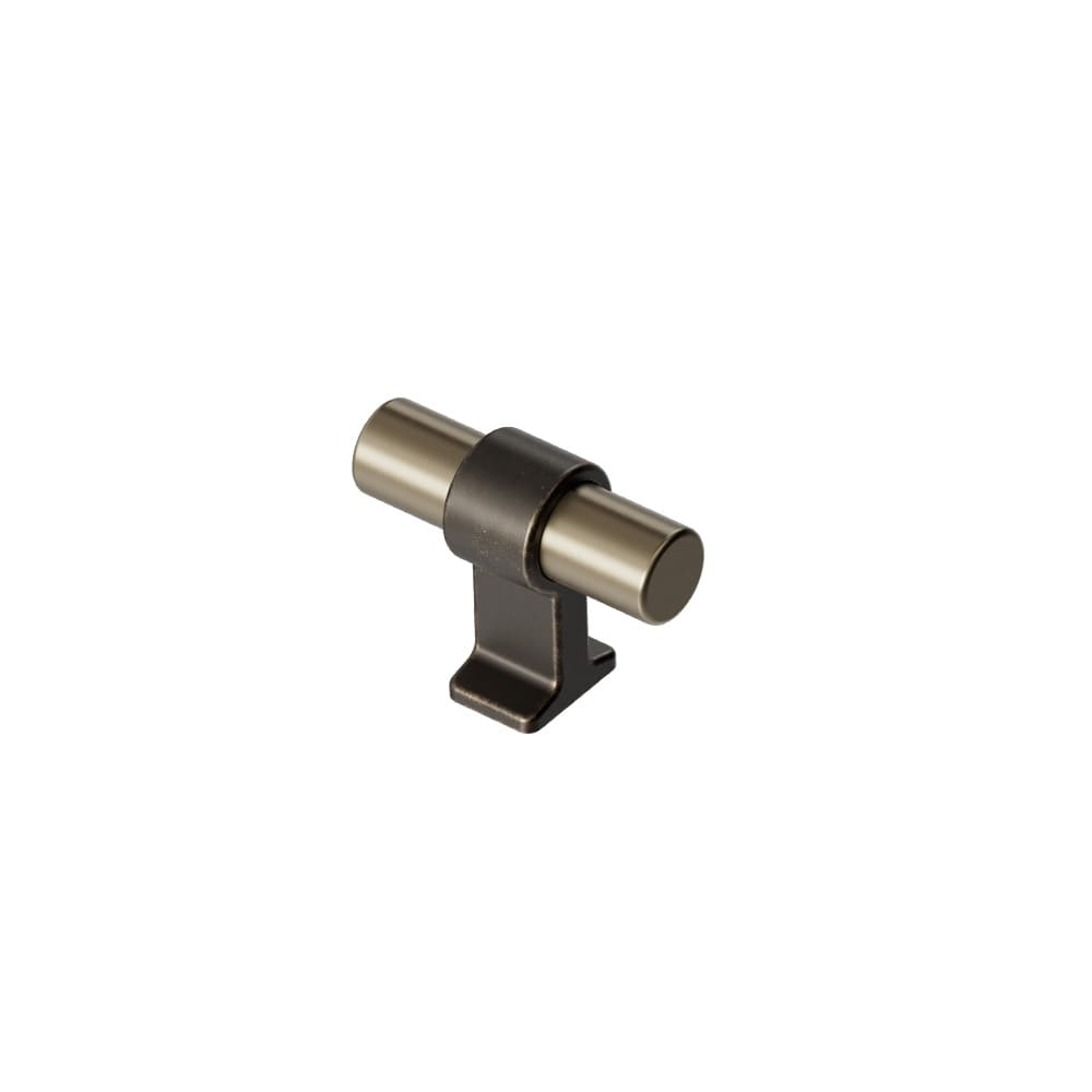Knop T Bond - Antiek Bruin/Geborsteld Messing