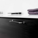 Handgreep Lounge - 160mm - Chroom/Zwart Leer