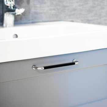 Handgreep Lounge - 160mm - Chroom/Zwart Leer