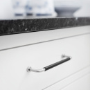 Handgreep Lounge - 160mm - Chroom/Zwart Leer