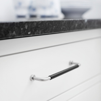 Handgreep Lounge - 160mm - Chroom/Zwart Leer