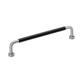 Handgreep Lounge - 160mm - RVS/Zwart Leer