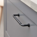 Handgreep Lounge - 160mm - Zwart/Zwart Leer