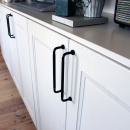 Handgreep Lounge - 160mm - Zwart/Zwart Leer