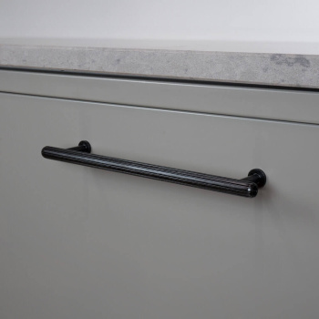 Handgreep Rille Mini - 160mm - Geborsteld Zwart
