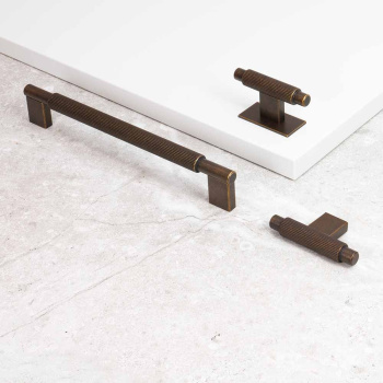 Knop T Arpa/Achterplaat - Antiek Messing