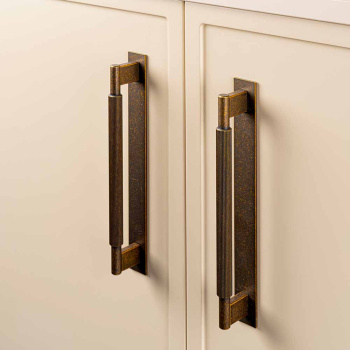 Handgreep Arpa/Achterplaat - 192mm - Antiek Messing