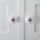 Knop 409 - 32mm - Vernikkeld/Porselein