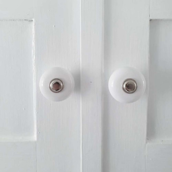 Knop 409 - 32mm - Vernikkeld/Porselein