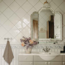 Knop 409 - 32mm - Tin/Porselein