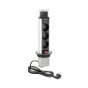 Elektrische Kolom 60mm 3st 230V Stopcontact – Zilver