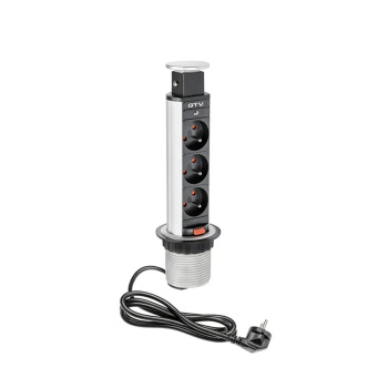 Elektrische Kolom 60mm 3st 230V EU Stopcontact – Zilver