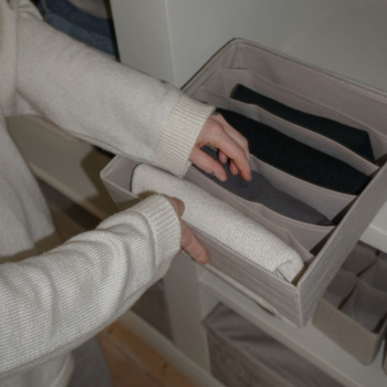 Opbergbox met 6-vakken - Beige