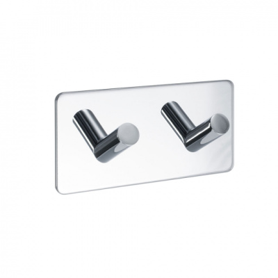 Handdoekhaak Base 200 2-Haak - Chroom in de groep Badkamer Accessoires / Toon alle badkamer accessoires / Zelfklevende Haakjes bij Beslag Online (60409-21)