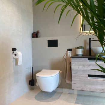 Base 200 Toiletrolhouder - Mat Zwart