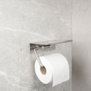 Base Toiletrolhouder Met Plank - Geborsteld RVS