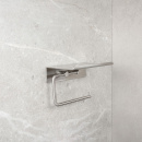 Base Toiletrolhouder Met Plank - Geborsteld RVS