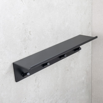 Badkamerplank Met Haakstrip Base - Mat Zwart