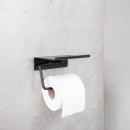 Base Toiletrolhouder Met Plank - Mat Zwart