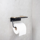 Base Toiletrolhouder Met Plank - Mat Zwart
