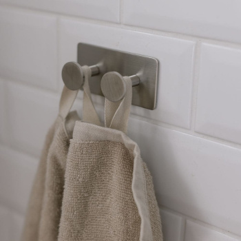 Handdoekhaak Base 210 2-Haak - Geborsteld RVS