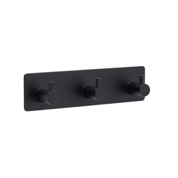 Handdoekhaak Base 220 3-Haak - Mat Zwart