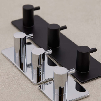 Handdoekhaak Base 220 3-Haak - Mat Zwart