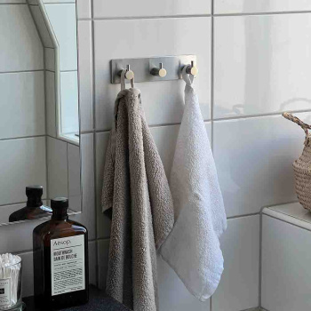 Handdoekhaak Base 220 3-Haak - Geborsteld RVS