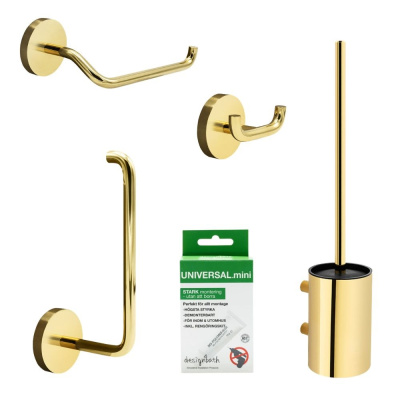 Badkamerset Calm - Gepolijst Messing in de groep Badkamer Accessoires / Toon alle badkamer accessoires / Badkamer accessoire set bij Beslag Online (620081-K)