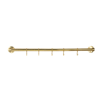 Keukenstang Aveny - 600mm - Compleet - Gepolijst Onbehandeld Messing