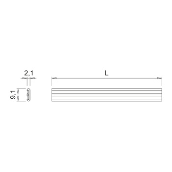 Geëlektrificeerde Rail Magy 24V - 2000mm - Zwart