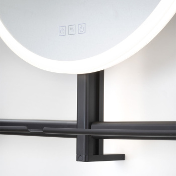 Badkamerspiegel IO met verlichting & plank - Zwart