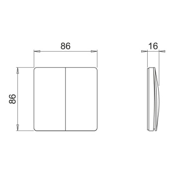 Dimmer Draadloze Kiny - Dubbel - Zwart