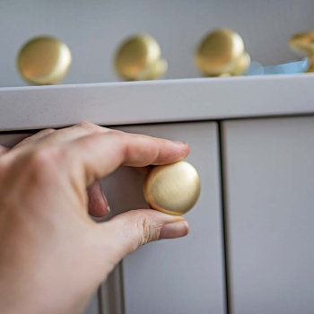 Knop Duke - 32mm - Geborsteld Messing