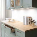 Handgreep 1353 - Gepolijst Messing/Bruin Leer