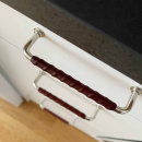 Handgreep 1353 - Vernikkeld/Bruin Leer