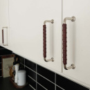 Handgreep 1353 - Vernikkeld/Bruin Leer