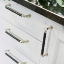 Handgreep 1353 - Vernikkeld/Zwart Leer