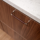 Handgreep 1353 - Vernikkeld/Bruin Leer Omwikkeld