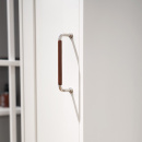 Handgreep 1353 - Vernikkeld/Bruin Leer Omwikkeld