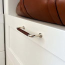 Handgreep 1353 - Vernikkeld/Bruin Leer Omwikkeld