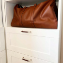 Handgreep 1353 - Vernikkeld/Bruin Leer Omwikkeld