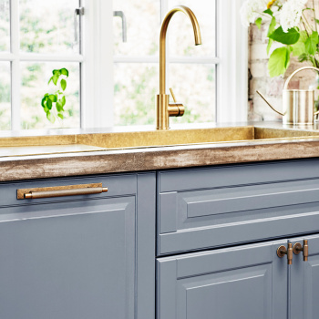 Handgreep Manor/Achterplaat - Antiek Messing