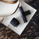 Knop Helix Stripe - Mat Zwart