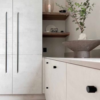 Knop Helix Stripe - Mat Zwart